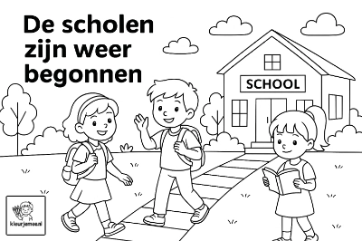 De scholen zijn weer begonnen kleurplaat
