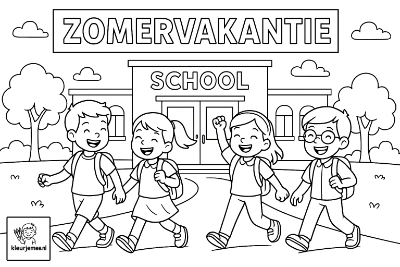 Zomervakantie Kleurplaat School
