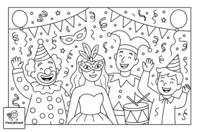 Carnaval kleurplaat