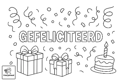 Gefeliciteerd Kleurplaat