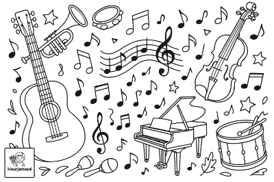 Instrumenten kleurplaat