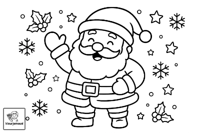 Kerstman kleurplaat