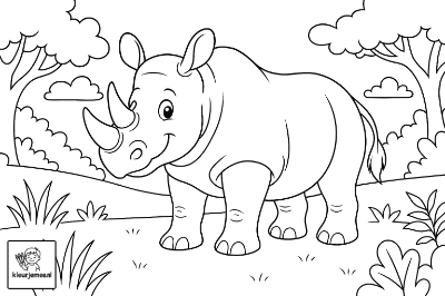 Neushoorn kleurplaat