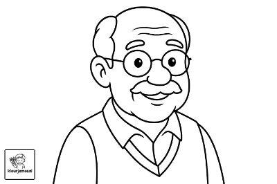 opa kleurplaat