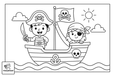 Piraten Kleurplaat