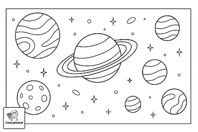 Planeten kleurplaat