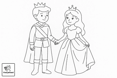 Prins en Prinses kleurplaat