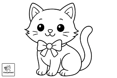 Schattige Kat Kleurplaat