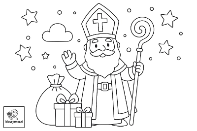 Sinterklaas kleurplaat