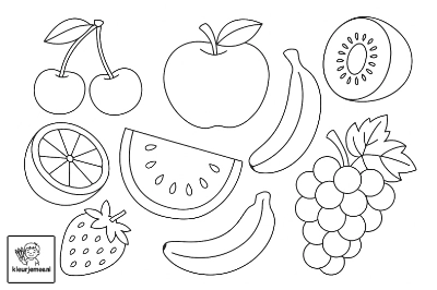 Stukken Fruit Kleurplaat
