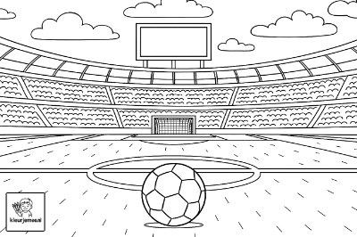 Voetbalstadion Kleurplaat