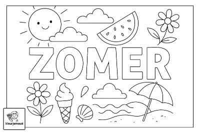 Zomer kleurplaat