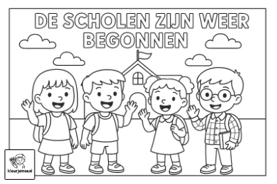 De scholen zijn weer begonnen kleurplaat 2
