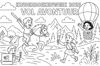 Kinderboekenweek vol avontuur kleurplaat 2025