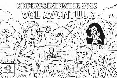Kinderboekenweek 2025 kleurplaat vol avontuur