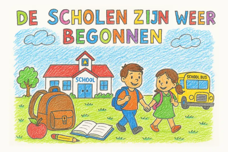 Kleurplaat de scholen zijn weer begonnen