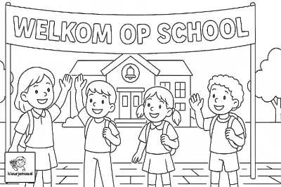 Welkom op school kleurplaat