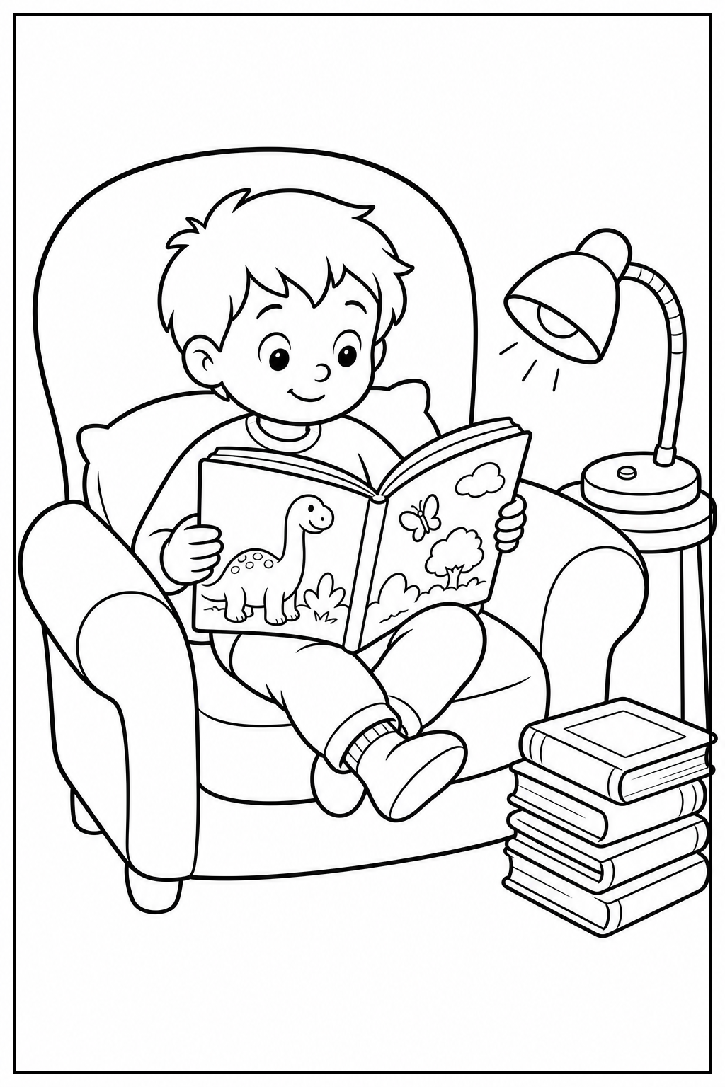 Boek / Lezen kleurplaat 1