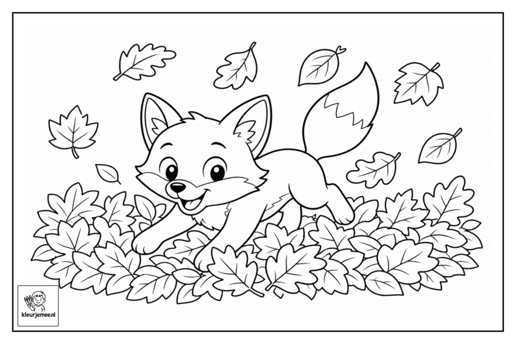 Herfstdieren kleurplaat