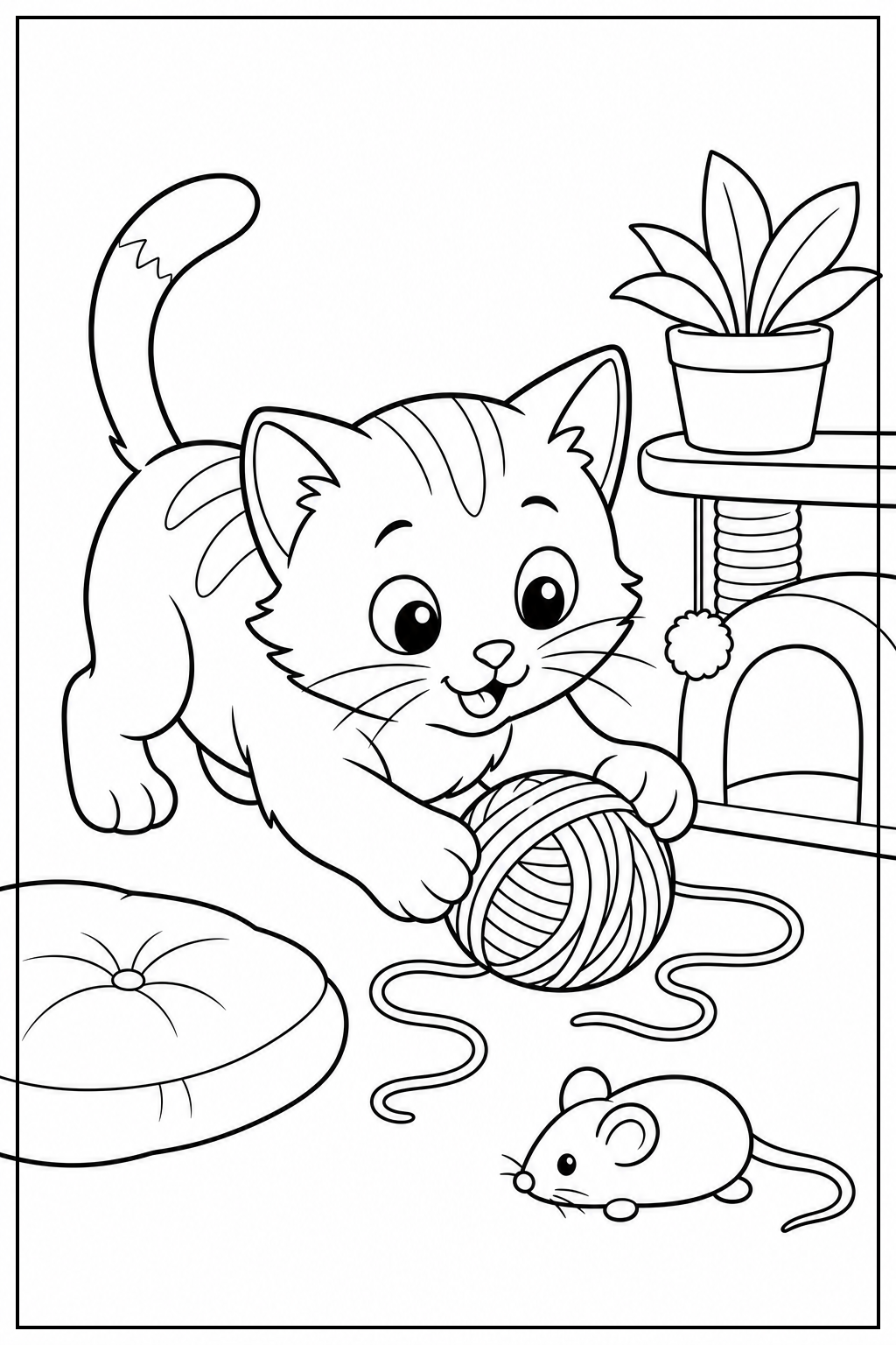 Katten kleurplaat 1