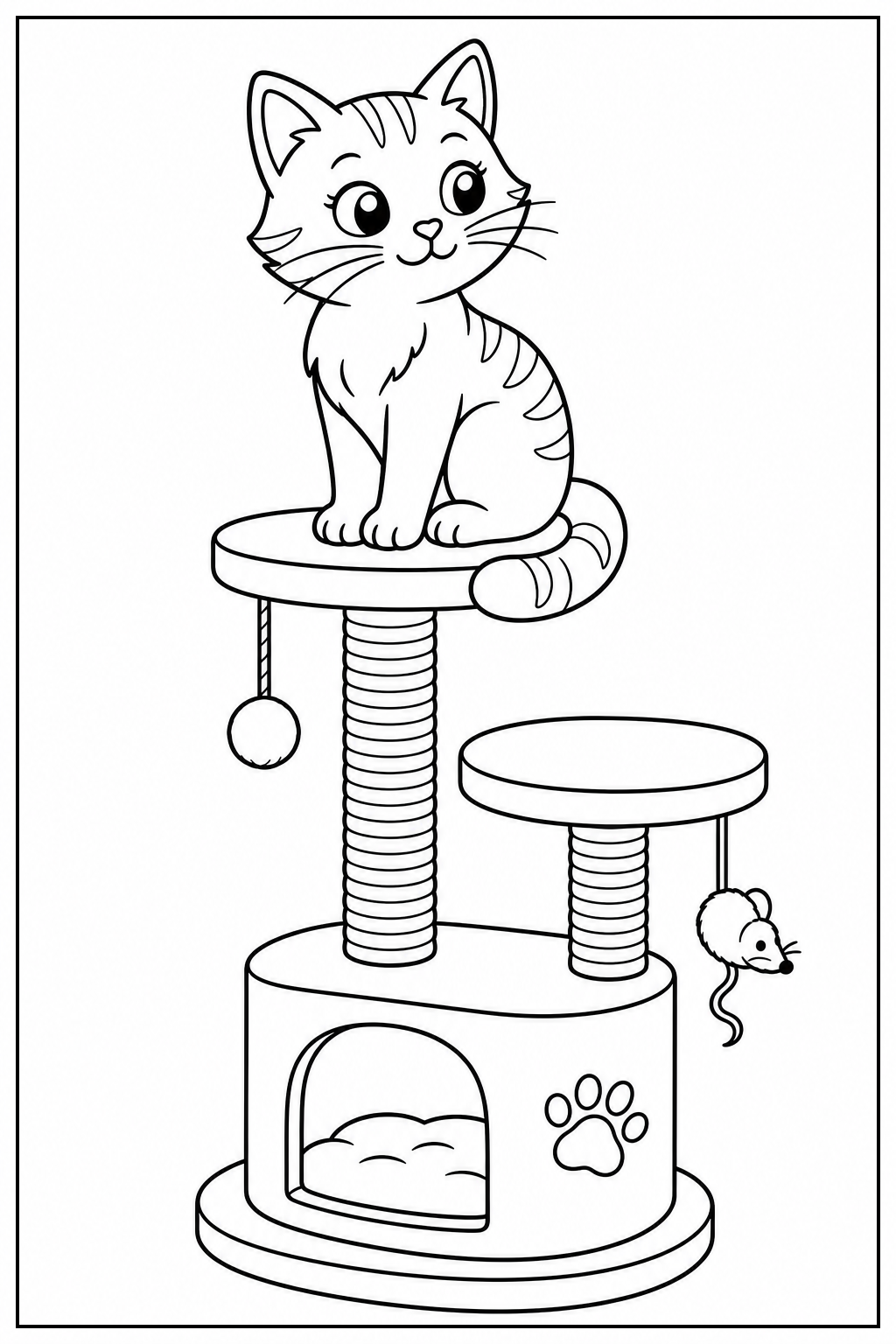 Katten kleurplaat 3