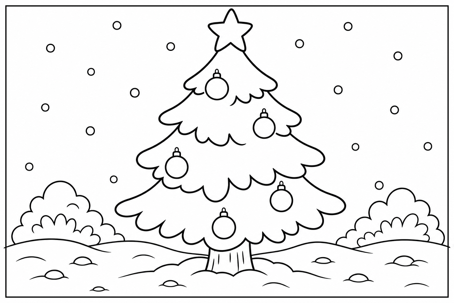 Kerstboom kleurplaat 5