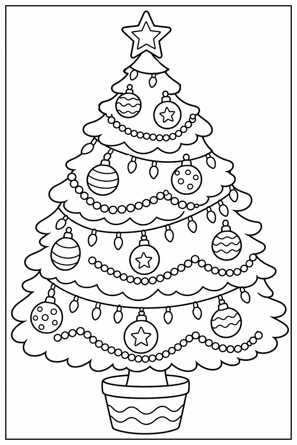 Kerstboom kleurplaat 1