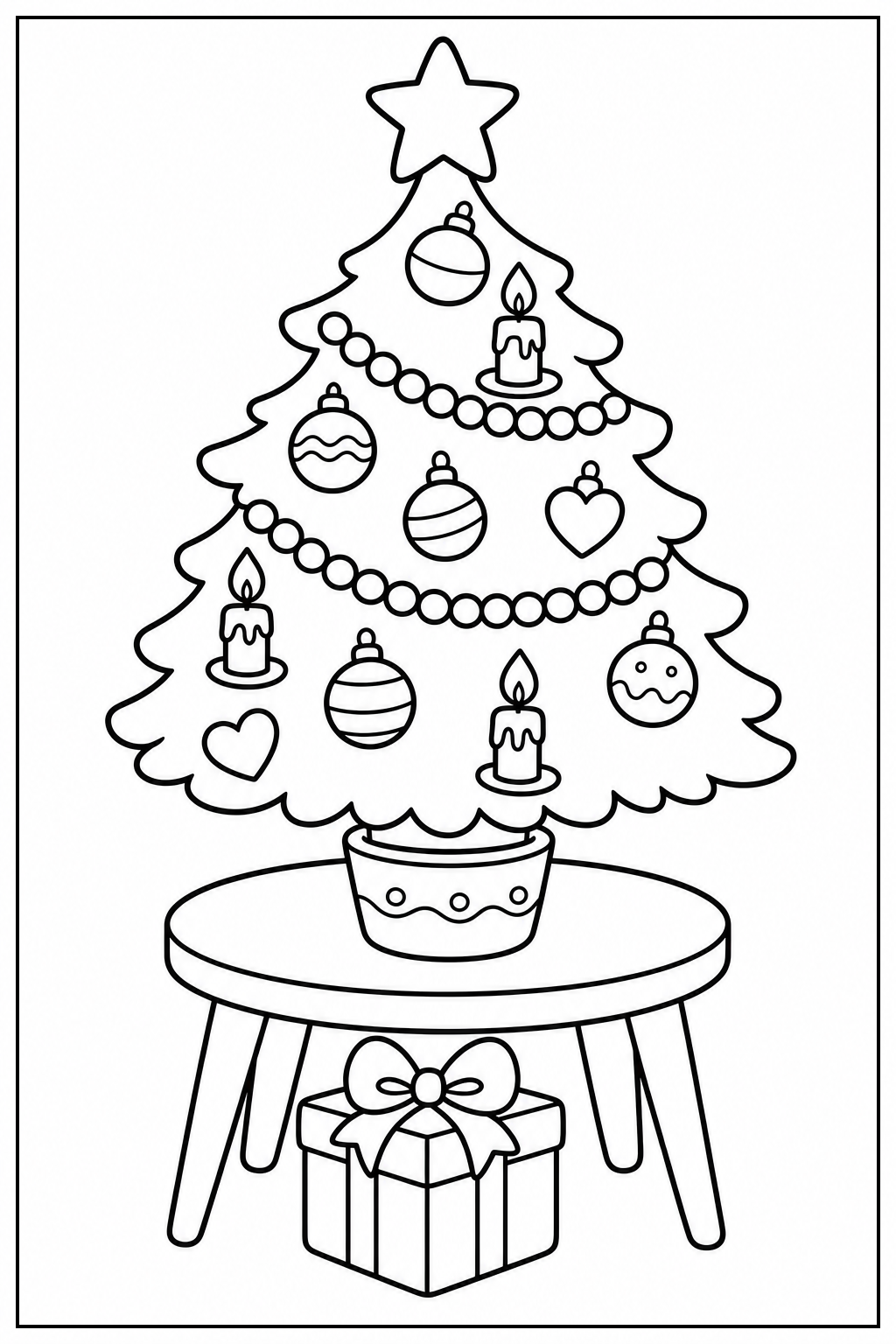 Kerstboom kleurplaat 4