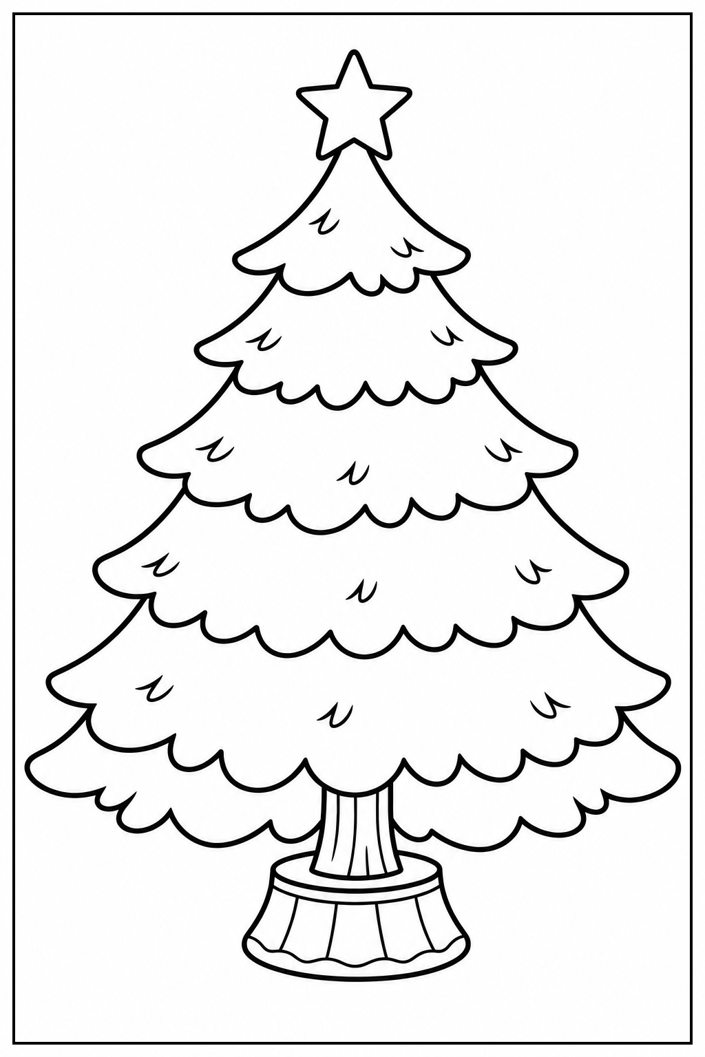 Kerstboom kleurplaat 2
