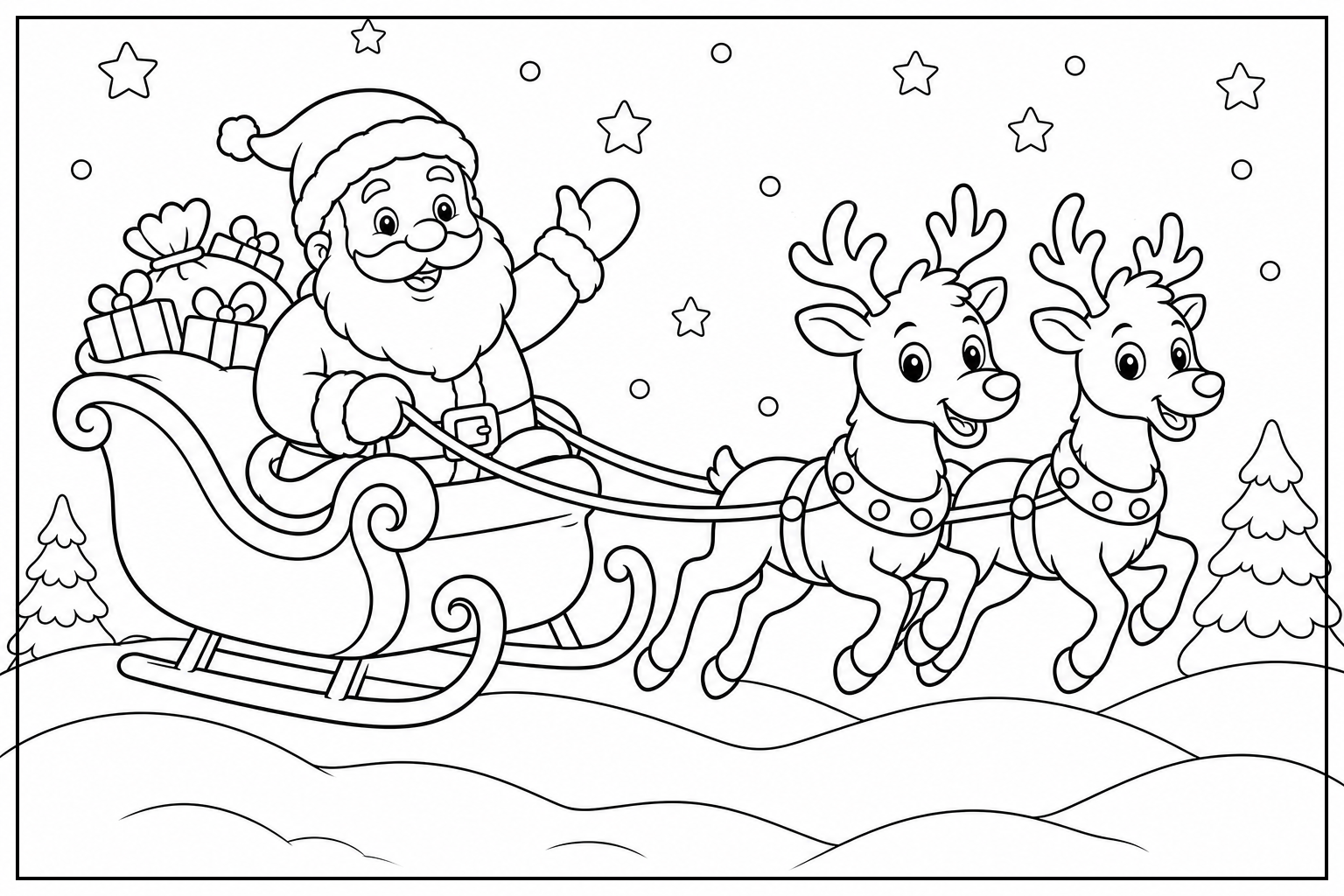 Kerstman kleurplaat 3