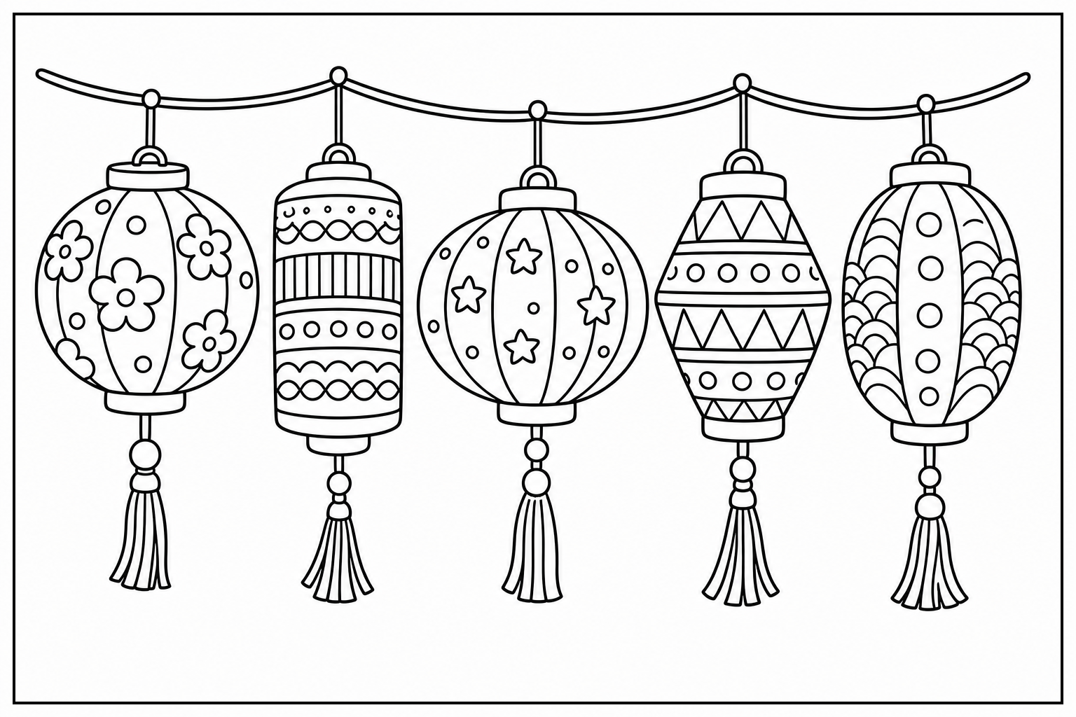 Lampion kleurplaat 6