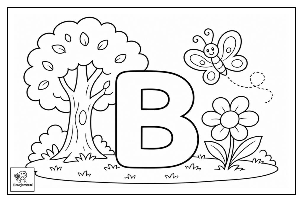 Letter B kleurplaat