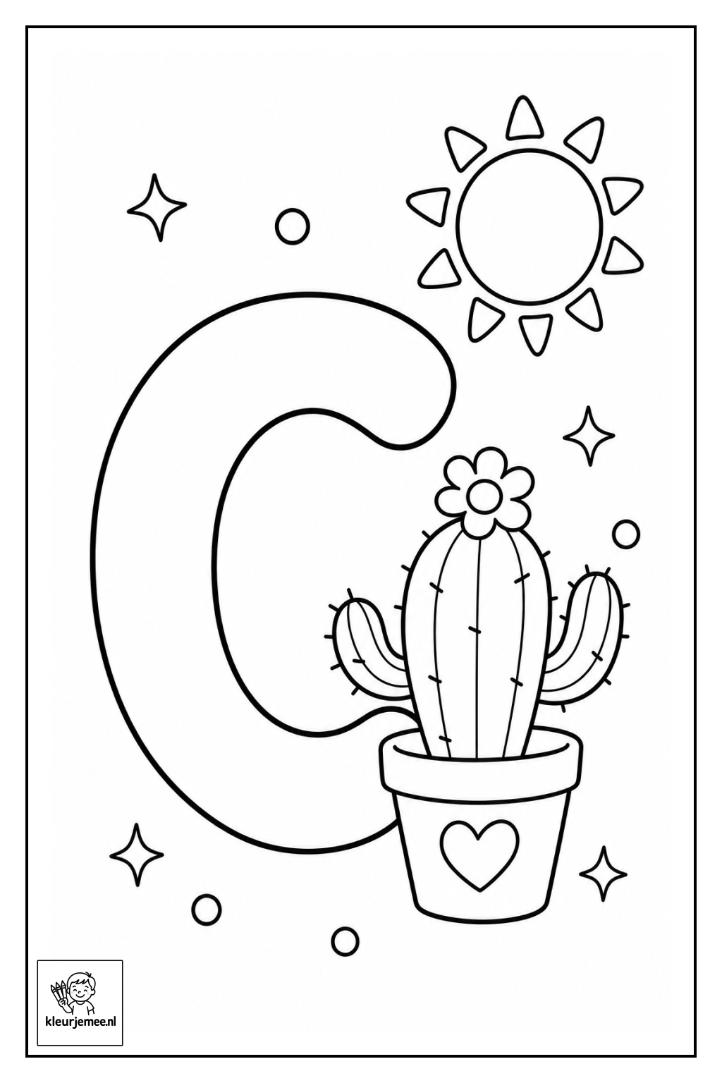 Letter C kleurplaat 2