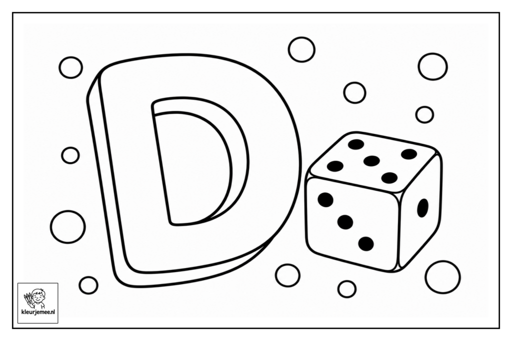 Letter D kleurplaat