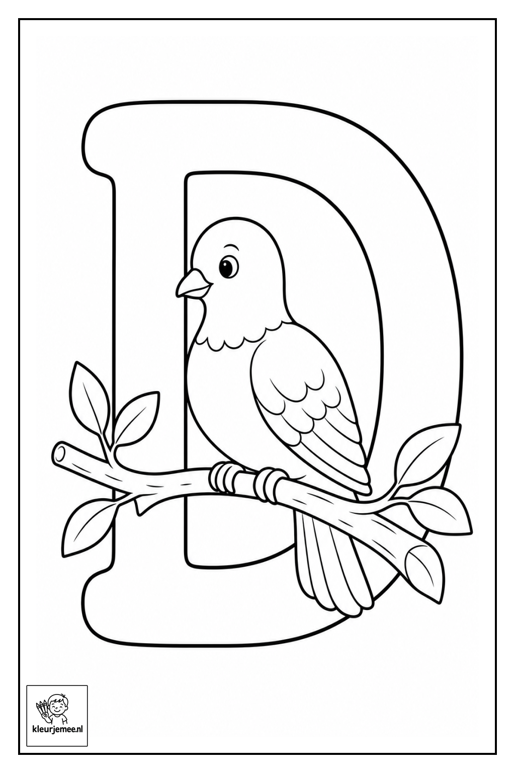 Letter D kleurplaat 4