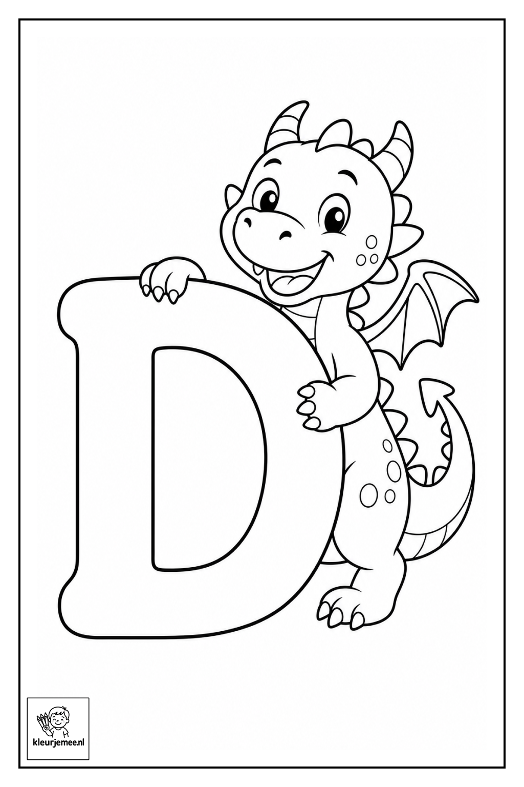 Letter D kleurplaat 3