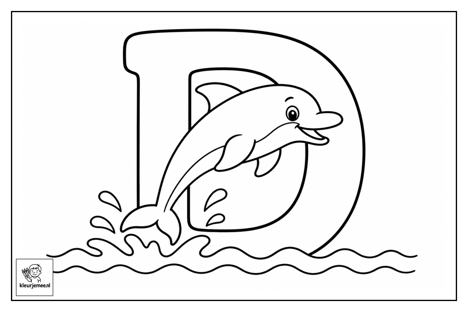 Letter D kleurplaat 2