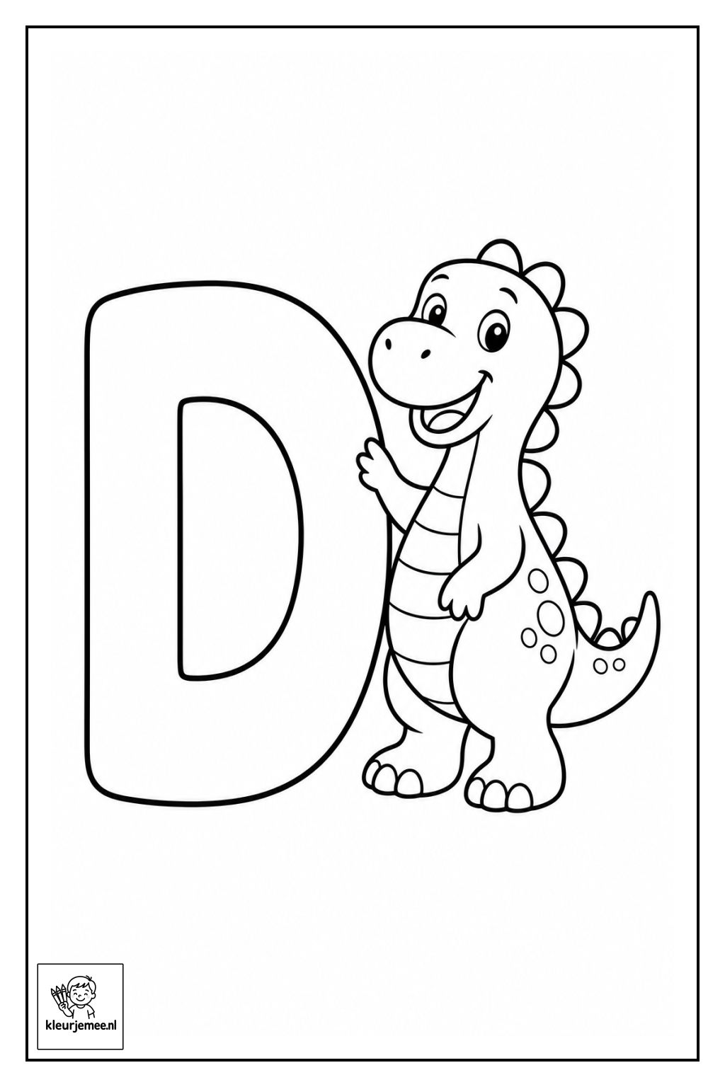 Letter D kleurplaat 1