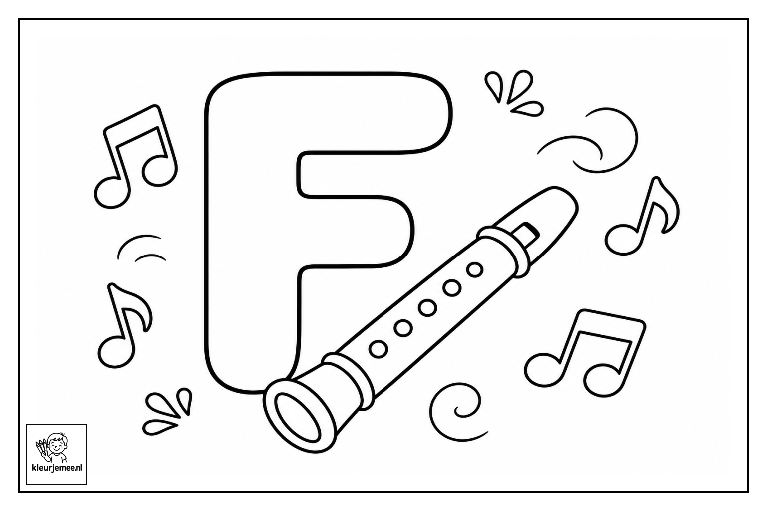 Letter F kleurplaat