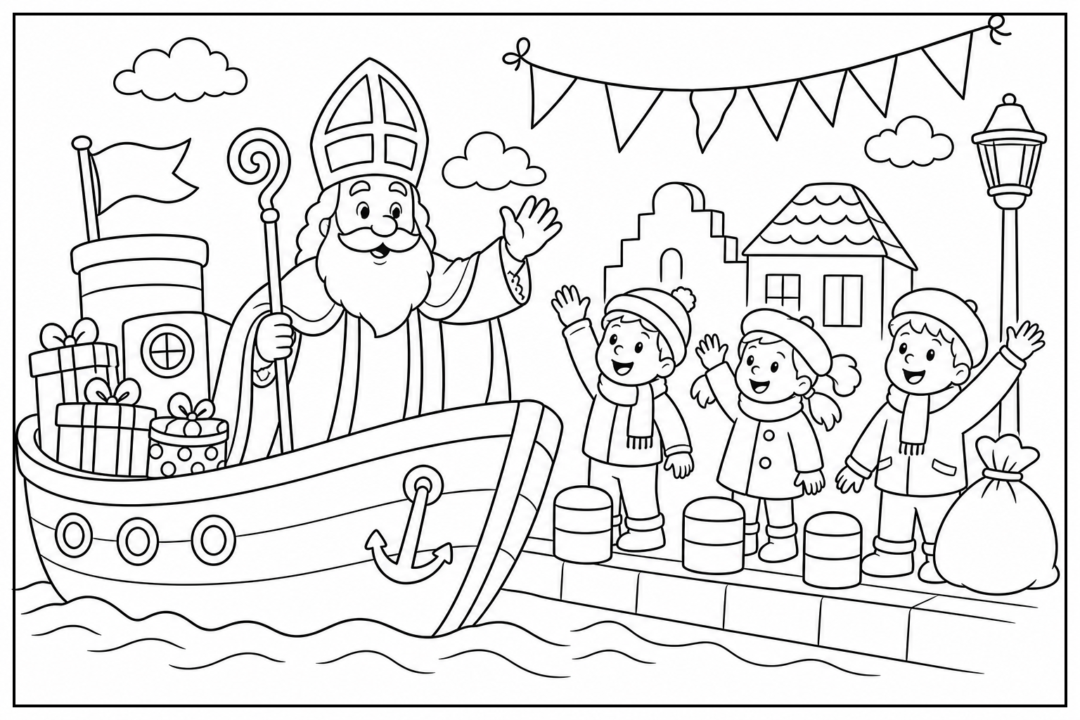 Sinterklaas Kleurplaat Kleuters kleurplaat 4