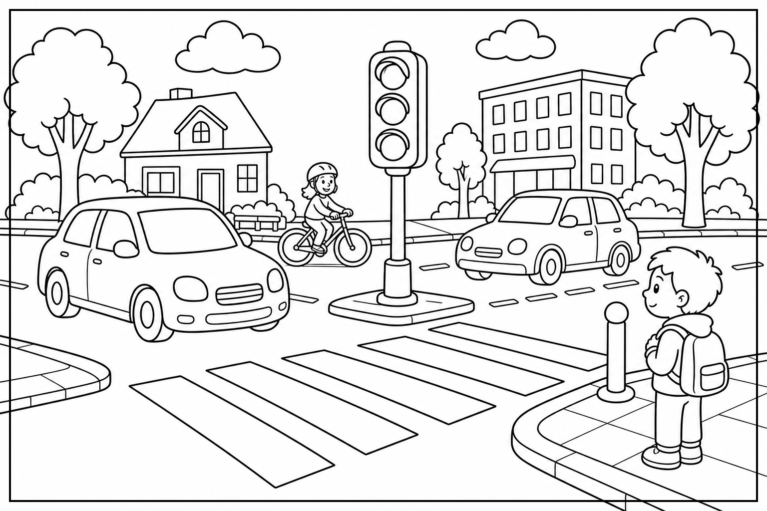 Verkeer kleurplaat 1