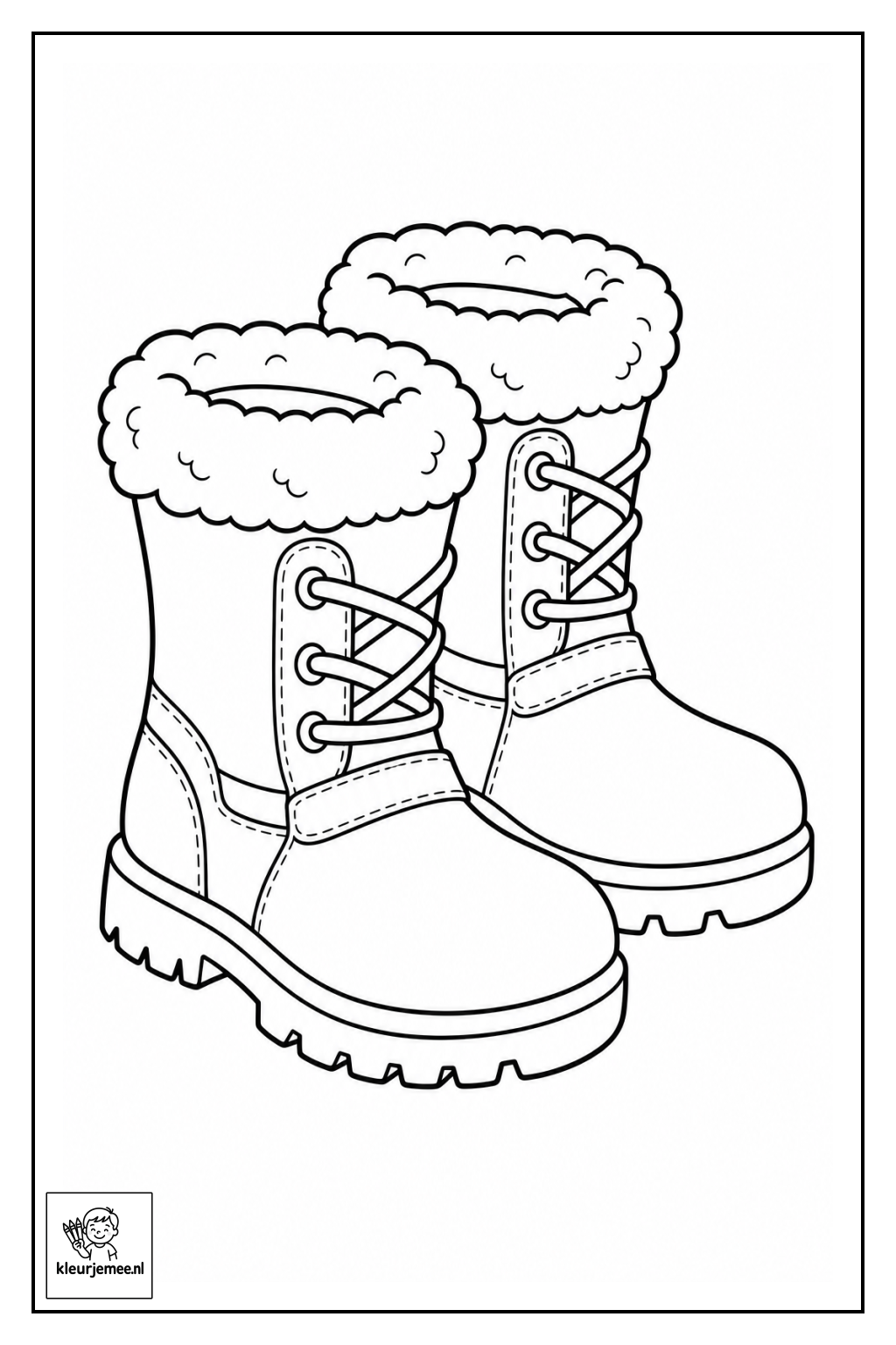 Winterkleding kleurplaat 5
